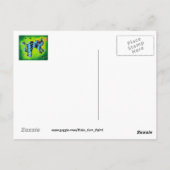 スマイルと猫のスマイルと一緒に！ – 明るい緑の子猫 ポストカード (裏面)