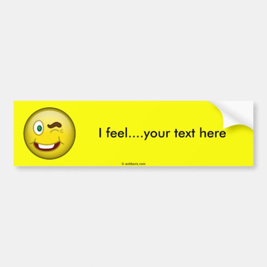 スマイルのまばたき バンパーステッカー (正面)