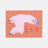 スマイルのような フリースブランケット (正面(横))