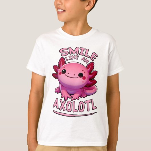 スマイルのようなAxolotl子供 Tシャツ (正面)