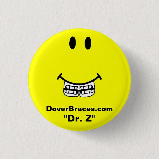 スマイルのイメージ、DoverBraces.com、"Z先生" 缶バッジ (正面)