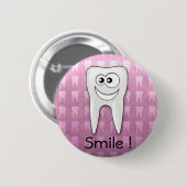スマイルのクールな歯科衛生士ピン 缶バッジ (正面&裏面)