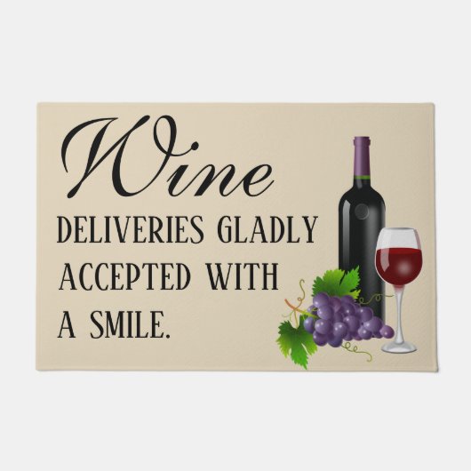 スマイルのノベルティのワイン配達 ドアマット (正面)