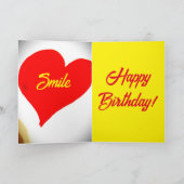 スマイルのハート誕生日カード カード (内部)