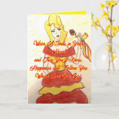 スマイルのハート誕生日カード カード (黄色い花)