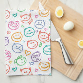 スマイルのパターン キッチンタオル (四つ折り)