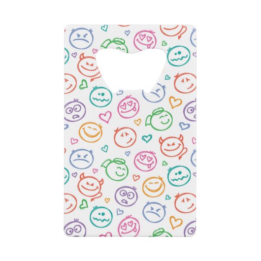 スマイルのパターン クレジットカード栓抜き (正面)