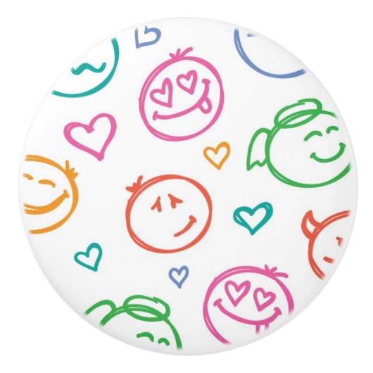 スマイルのパターン セラミックノブ (正面)