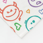 スマイルのパターン フリースブランケット (角)