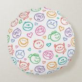 スマイルのパターン ラウンドクッション (裏面)