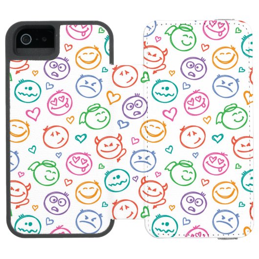 スマイルのパターン INCIPIO iPhoneウォレットケース (フォリオ Open)