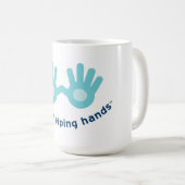 スマイルのロゴのクラシックで白いマグ コーヒーマグカップ (正面右)