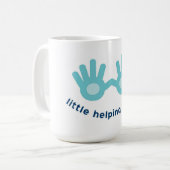 スマイルのロゴのクラシックで白いマグ コーヒーマグカップ (正面左)