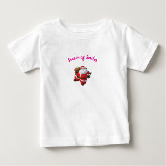 スマイルの季節 – かわいいベビー クリスマスTシャツ ベビーTシャツ