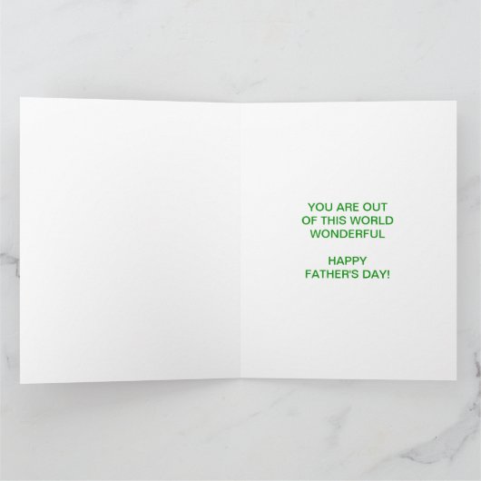 スマイルの幸せなエイリアンLGMのギークのユーモアのおもしろいの父の日 カード (内部)
