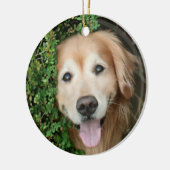 スマイルの後ろのゴールデン・リトリーバー セラミックオーナメント (左)