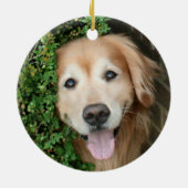 スマイルの後ろのゴールデン・リトリーバー セラミックオーナメント (裏面)