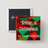 スマイルの正方形ボタン 缶バッジ (正面&裏面)