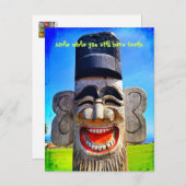 スマイルの歯を持っている間に引用文笑いトーテム ポストカード (正面/裏面)