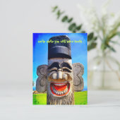 スマイルの歯を持っている間に引用文笑いトーテム ポストカード (スタンド正面)