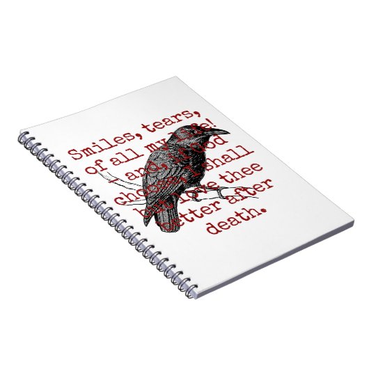 スマイルの涙すべての私の人生 – 死の引用文 ノートブック (右側)