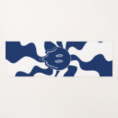 スマイルの溶解（青と白） ヨガマット (正面(横))