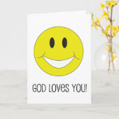 スマイルの神愛キリスト教の挨拶状 カード (黄色い花)