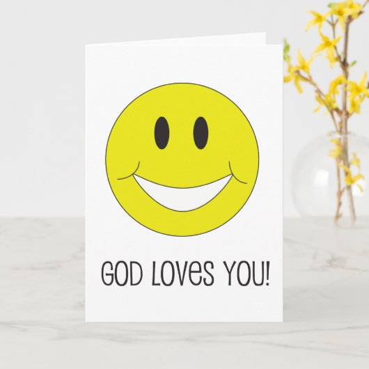 スマイルの神愛キリスト教の挨拶状 カード (黄色い花)