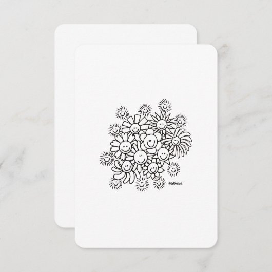 スマイルの花束：こんにちは、ありがとう – フラットカード サンキューカード (正面/裏面)