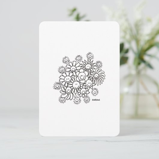 スマイルの花束:こんにちは、ありがとう – フラットカード サンキューカード (スタンド正面)