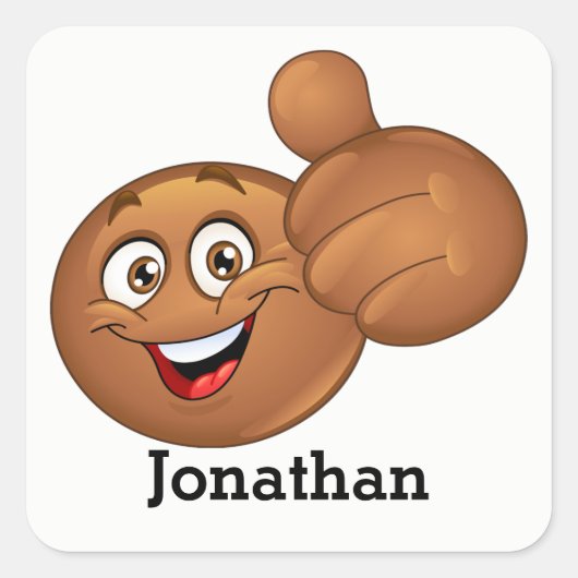 スマイルの親指 スクエアシール (正面)