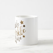 スマイルの輝きの輝やき-マグに文字を入れる星の金ゴールド コーヒーマグカップ (中央)