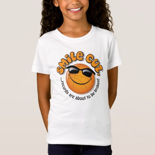 スマイルのcuzは、…記録壊れることを約あります! tシャツ (正面)