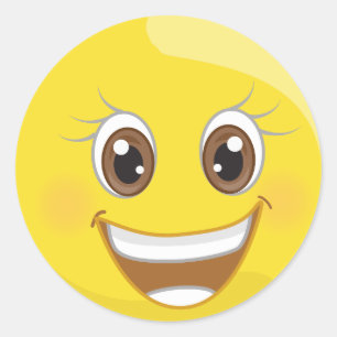 スマイルのEmojiの極度の幸せなステッカー ラウンドシール