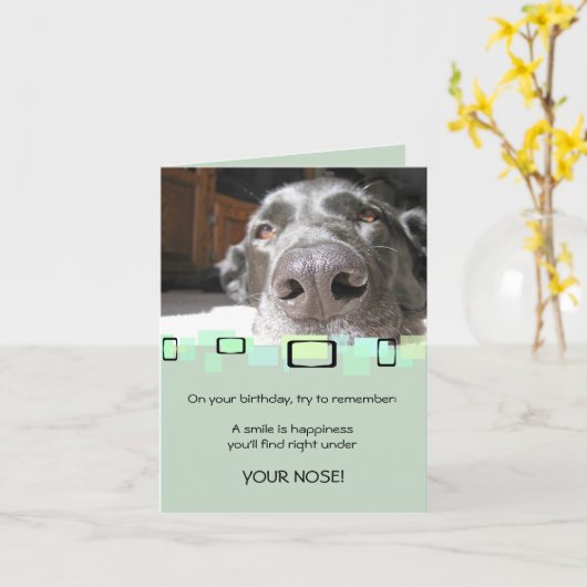 スマイルはあなたがあなたの鼻の下で見つける幸福です カード (黄色い花)