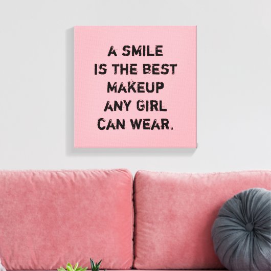 スマイルはメイク最高のアップ任意の女の子が衣服できる。 キャンバスプリント (インサイチュ (リビング))