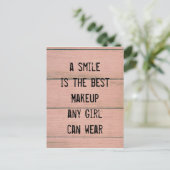 スマイルはメイク最高のアップ任意の女の子が衣服できる。 ポストカード (スタンド正面)