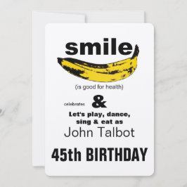スマイルは健康に良い45番目の誕生日招待状 招待状