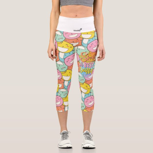 スマイルは最高の服装！やる気を起こさせる カプリレギンス (正面)