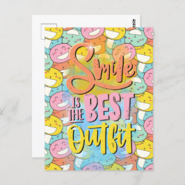 スマイルは最高の服装！やる気を起こさせる ポストカード