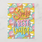 スマイルは最高の服装！やる気を起こさせる ポストカード (正面)