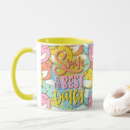 スマイルは最高の服装！やる気を起こさせる マグカップ