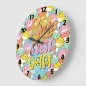 スマイルは最高の服装!やる気を起こさせる ラージ壁時計 (傾斜)