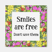 スマイルは無料 マグネット (正面)