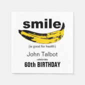 スマイルは良い60th誕生日パーティーペーパーナプキン スタンダードカクテルナプキン (正面)