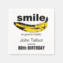 スマイルは良い80th誕生日パーティーペーパーナプキン