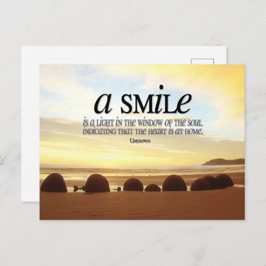 スマイルは軽い感動的引用文 ポストカード (正面/裏面)