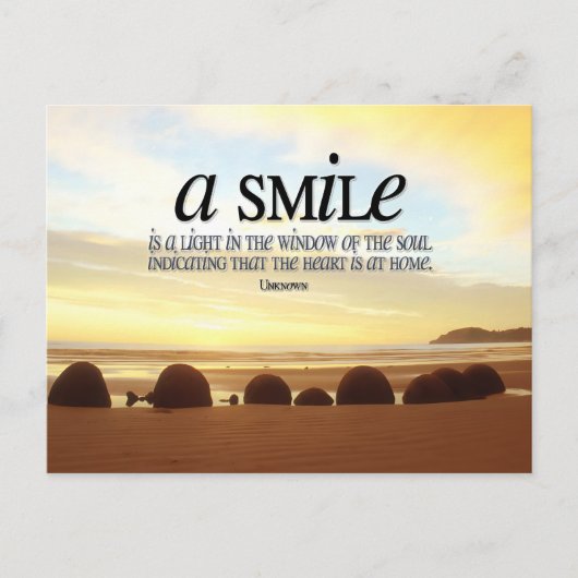 スマイルは軽い感動的引用文 ポストカード (正面)
