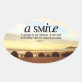 スマイルは軽い感動的引用文 楕円形シール (正面)