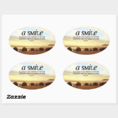 スマイルは軽い感動的引用文 楕円形シール (シート)